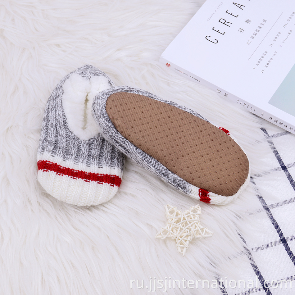 autumn winter fleece knitted floor support shoes